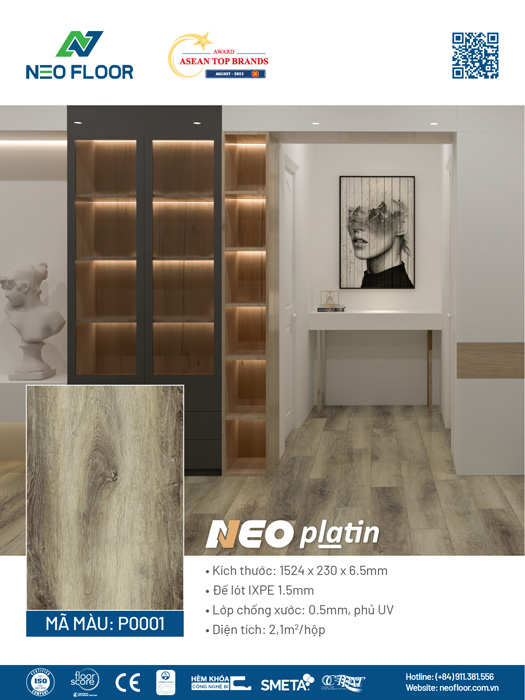 Neo Platin P0001 - Sàn Đá Công Nghệ SPC Neo Floor - Công Ty Cổ Phần Neo Floor